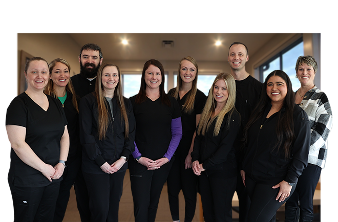 Smiling Waverly dentist and team members at Amberly Dental
