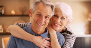 older couple embracing